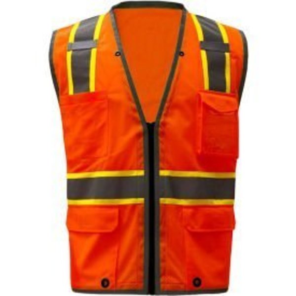Gss Safety GSS Safety 1702, Class 2 Heavy Duty Safety Vest, Orange, 5XL 1702-5XL